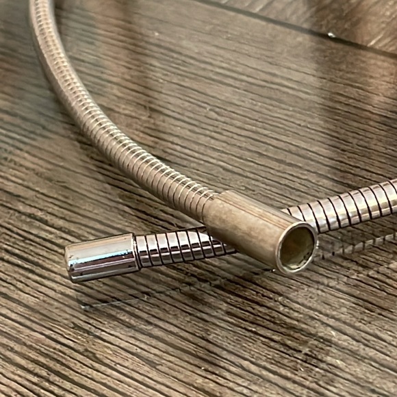 Vintage Silver-tone Round Omega Snake Chain with Pendant - Picture 7 of 16